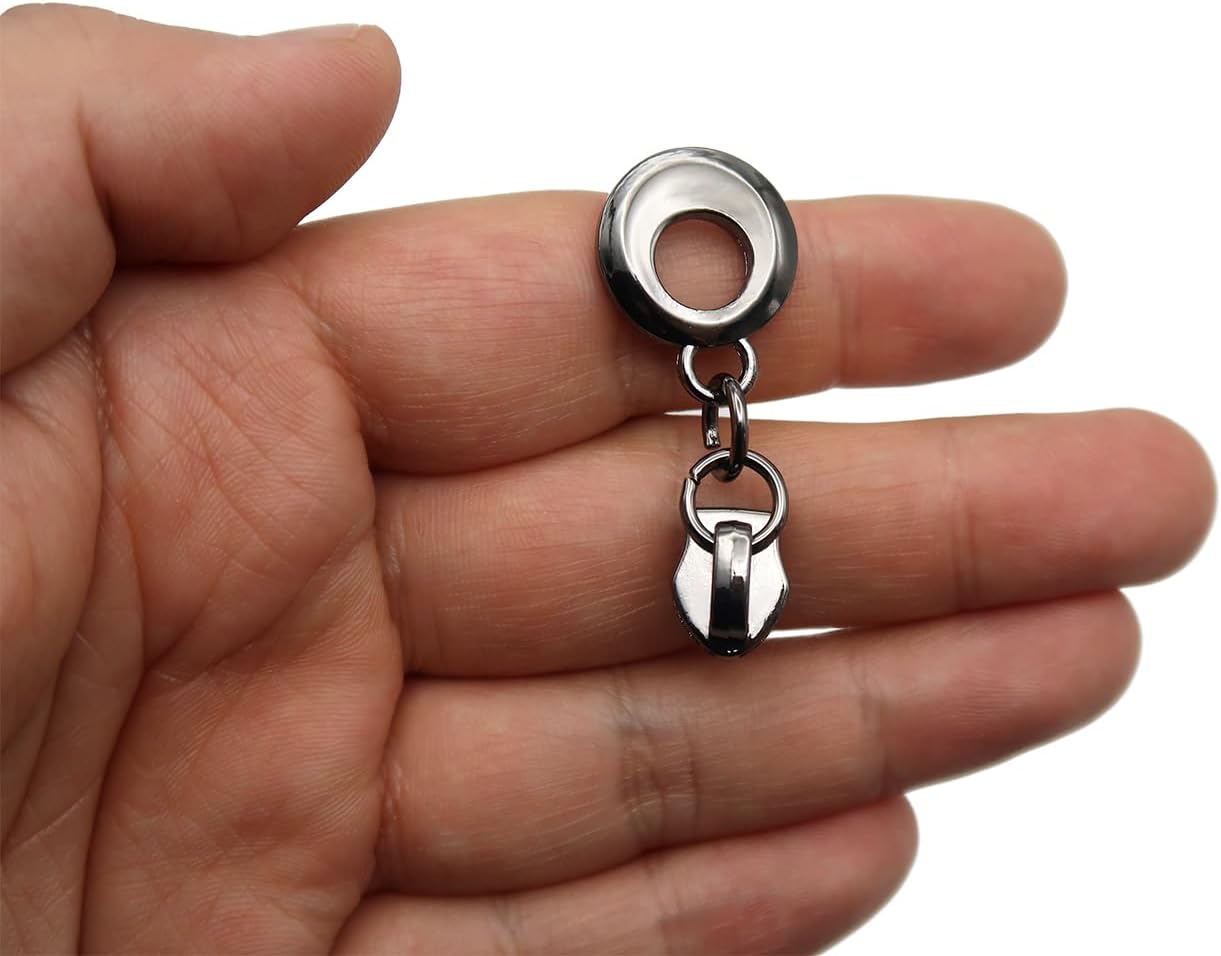 HOLSHUN #5 Zipper Sliders Zipper Pull 30pcs Bulk Heavy Duty Metal Gunmetal Pulls for #5 Nylon Coil Zippers Replacement Luxury Bag Hardware Luggage & DIY Craft Supplies Cat Eye