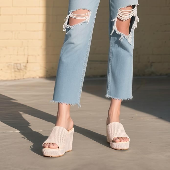 VICKI·VICKI Wedges for Women Platform Sandals Wedge Heels for Sandals - Image 4