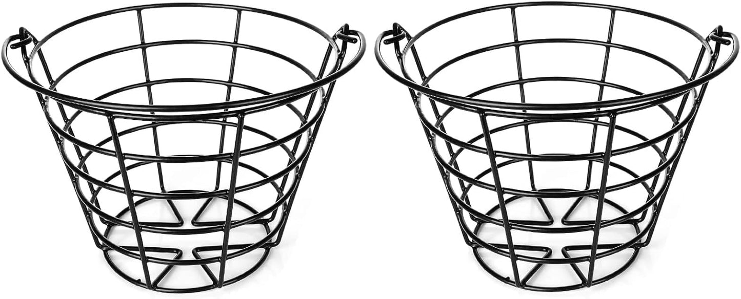 2 Pack Golf Ball Metal Range Basket, Golf Ball Bucket Container Balls Bucket with Handle, Holds Contain 50 Balls