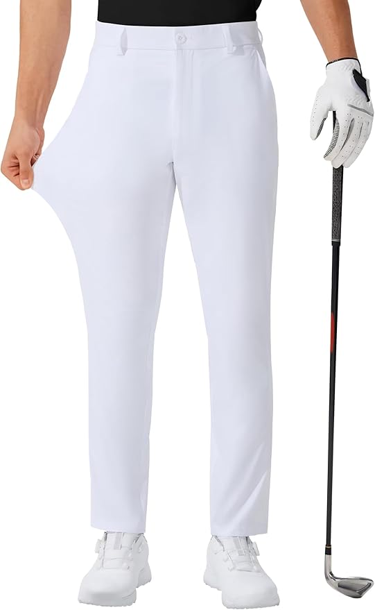 QPNGRP Men's Golf Pants 30"/32"/34" Inseam Lightweight Stretch Work Dress Pants by QPNGRP