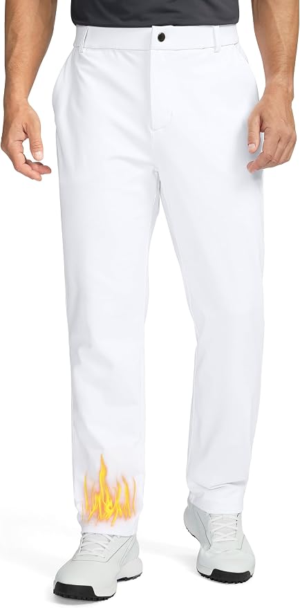Soothfeel Men's Fleece Lined Pants 30"/32"/34" Golf Work Dress Pants Casual by SoothfeelOnline