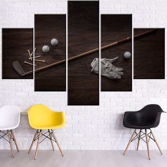 Golf Wall Art Black and White Painting Golfing Sports Picture by TUMOVO