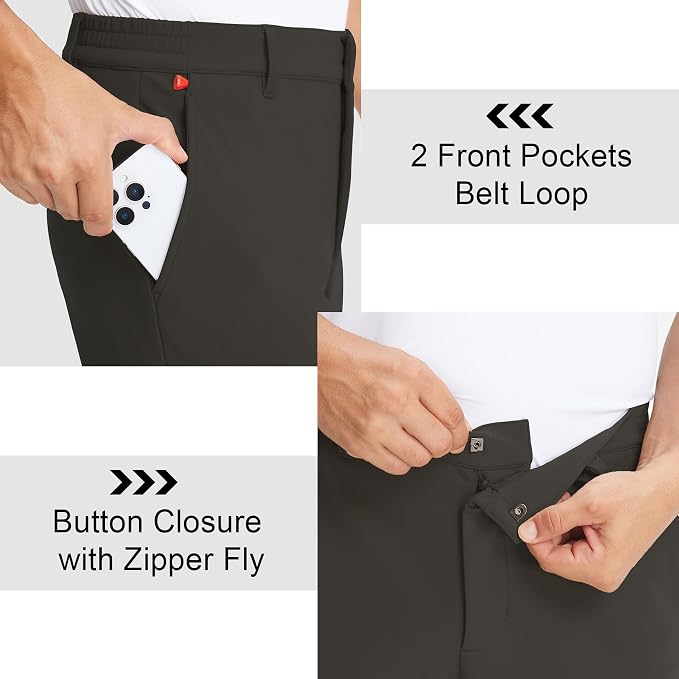 M MAELREG Golf Pants Men Fleece Lined 30"/32"/34" Heat-Tech Dress Pants - Image 4