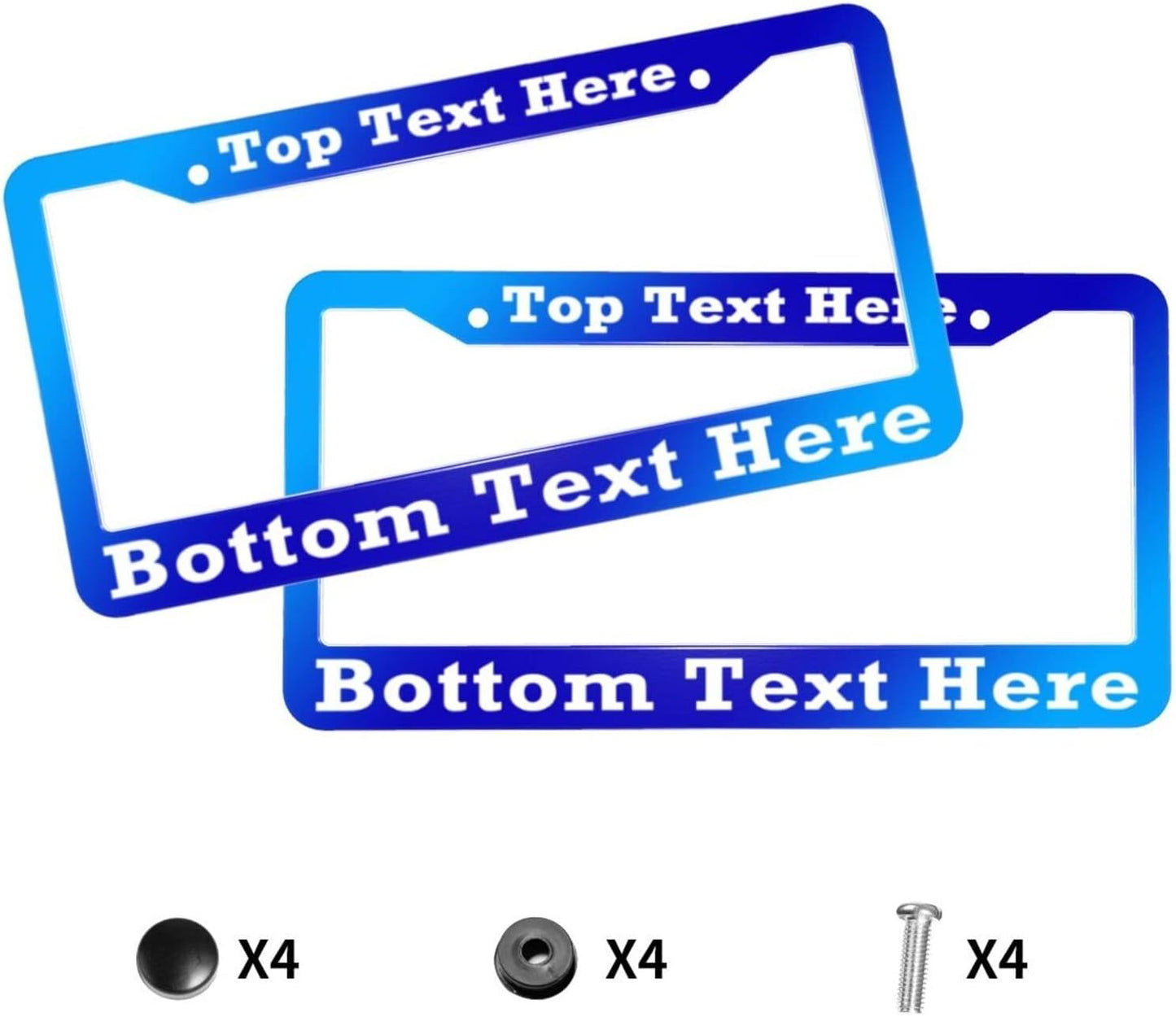 2 Packs Custom License Plate Frame Personalized Car Tag Frame with Screw Caps,2 Holes,12"x6",Style 3