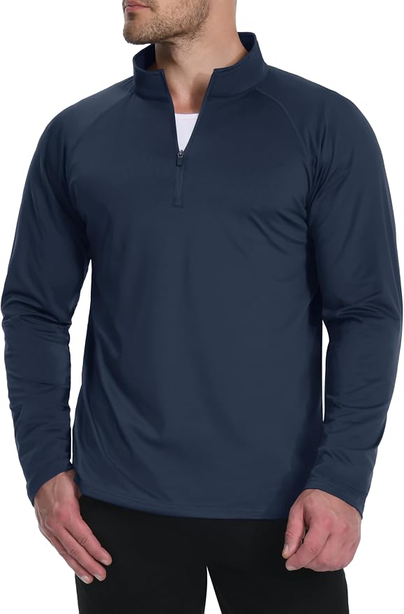 Boladeci Men's Quarter Zip Pullover Premium Fleece Lined Long Sleeve Golf - Image 2