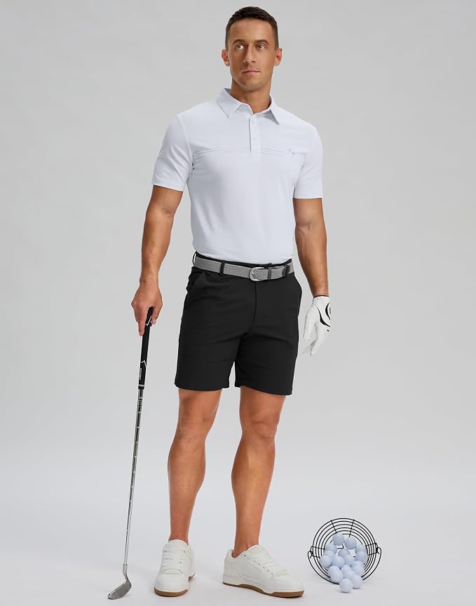 Men's Golf Shirts Dry Fit Moisture Wicking Performance Short Sleeve Collared - Image 5