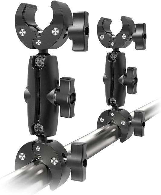 2 Pcs SuperClamp Double Camera Clamp with Dual Mount Bracket and Magic Arm Ball Head - Versatile Photography Accessory for Light Stands, Reflectors, Umbrellas, Tripods, and Tables