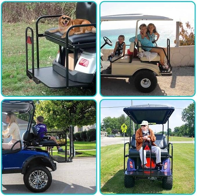10L0L Universal Golf Cart Rear Safety Grab Bar w/Triangle Reflector Fit - Image 7