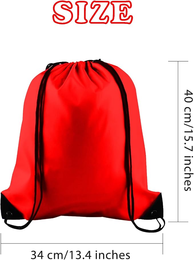 KUUQA 80Pcs Red Drawstring Backpack Bag Sack Drawstring Bags Bulk String Bags - Image 2