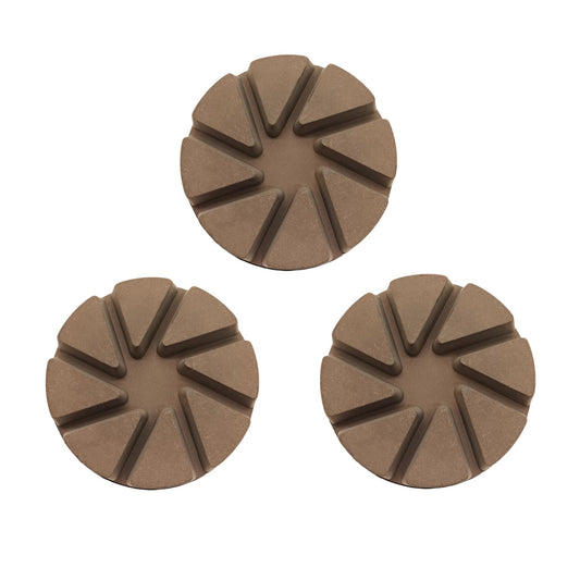 Hybrid Diamond Ceramic Polishing Pucks, Aggressive Concrete Terrazzo Floor Hook n Loop Grinding Pads, 3 Inch Long Using Life Transitional Discs,30# 3 PCS