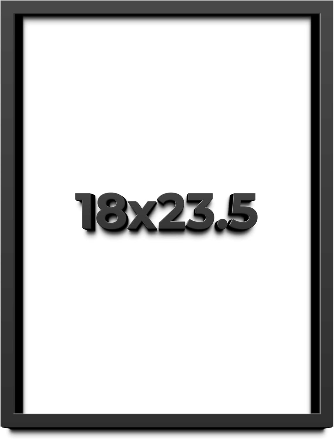 18x23.5 Shadow Box Black Solid Wood Display Frame with White Acid-Free Backing UV Acrylic & Hanging Hardware - with 3/4" Usable Depth