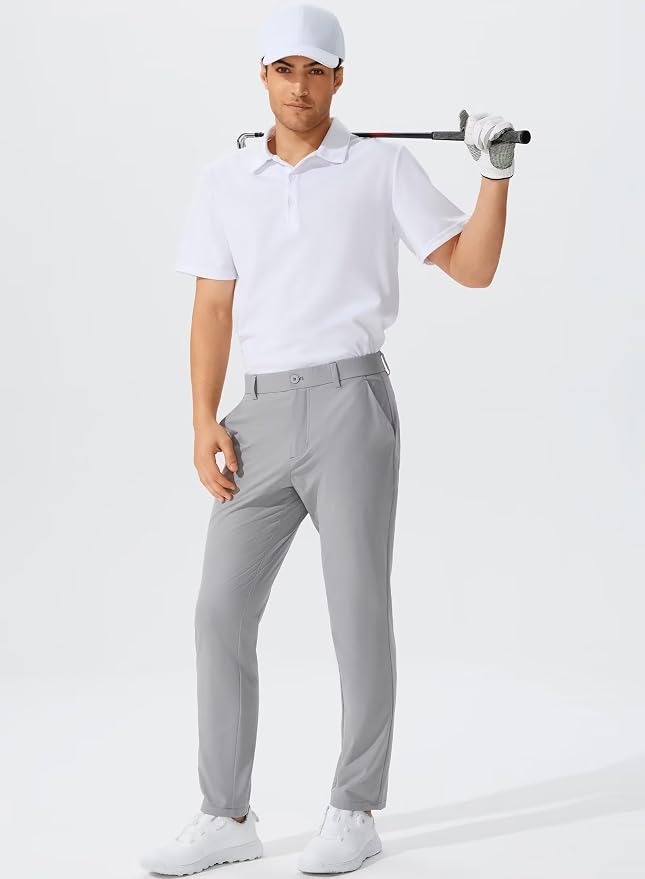 QPNGRP Men's Golf Pants 30"/32"/34" Inseam Lightweight Stretch Work Dress Pants - Image 2