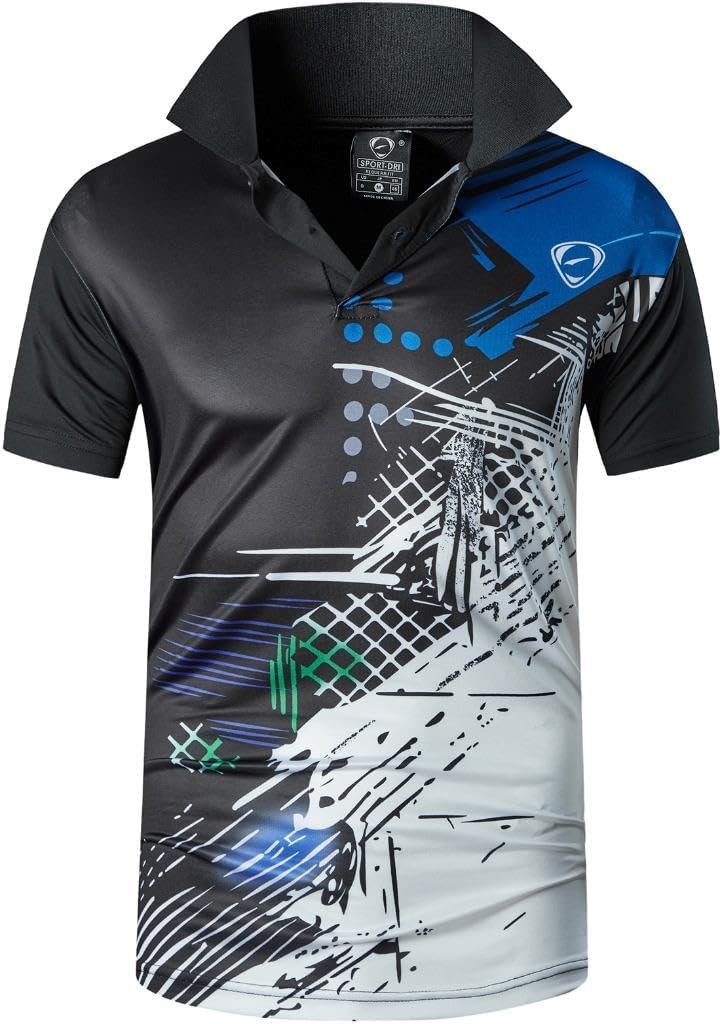 jeansian Men's Sport Outdoor Quick Dry Fit Short Sleeves Polo Tee Shirt Tshirt T-Shirt Tops Golf Tennis Bowling LSL195
