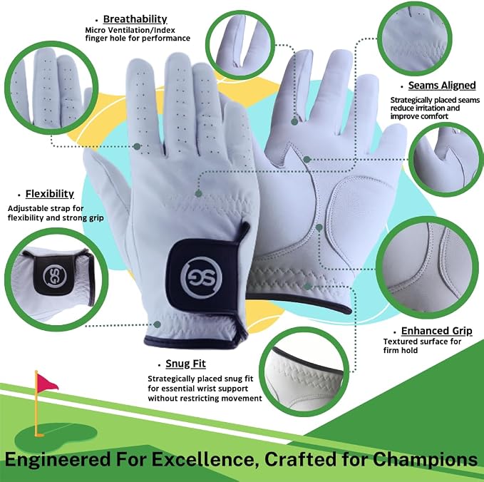 H-Cube All-Weather & Leather Golf Gloves - Image 2