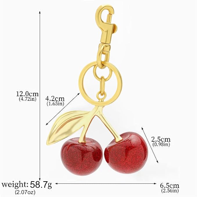 Fruit Bag Charm Purse Charms Keychain Strawberry Cherry Accessories Keychain - Image 7