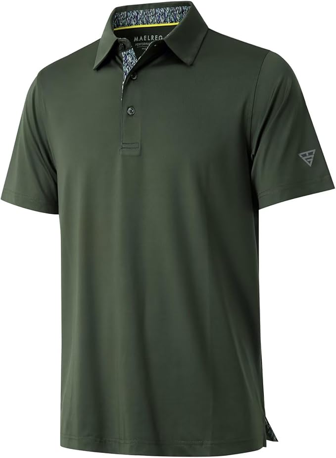 Mens Polo Shirts Short and Long Sleeve Casual Solid Stylish Dry Fit Performance by MAELREG