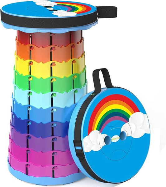ALEVMOOM Portable Collapsible Stool Retractable Folding Telescoping Stool by Wemakeitbetter