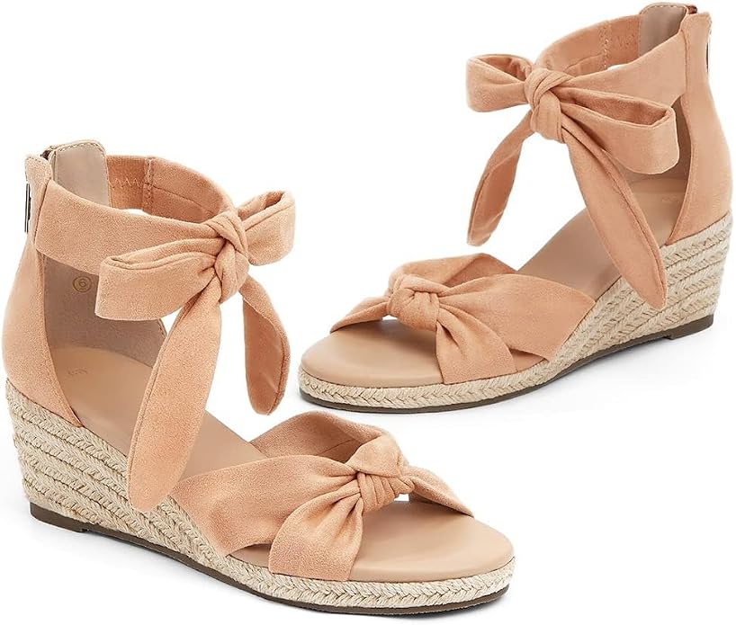 LAICIGO Womens Espadrilles Wedge Sandals Back Zipper Closure Open Toe Platform - Image 4
