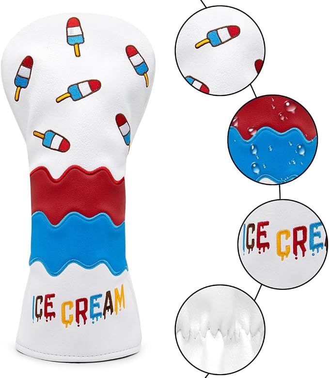 Montela Golf Club Covers Ice Cream Golf Driver Cover Fariway Wood Headcover - Image 9