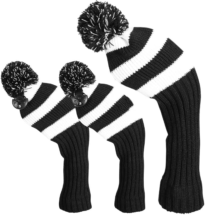 Golf Head Covers for Driver Woods Fairway Hybrids, Long Neck Golf Club by LONGCHAO