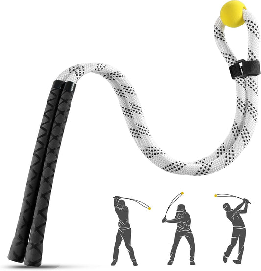 Golf Rope Swing Trainer, Golf Tyro Posture Corrector Professional Golf Training Aid, Master Tempo Golf Warm-Up Practice Equipment with Weighted Ball for Golfers of All Levels