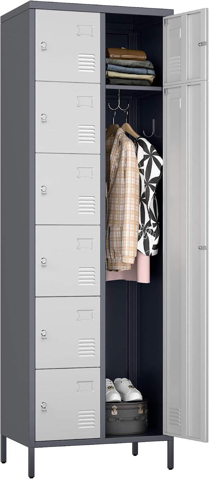 METAN Metal Locker for School Office Gym Bedroom, 8 Doors Steel Storage Locker by METAN