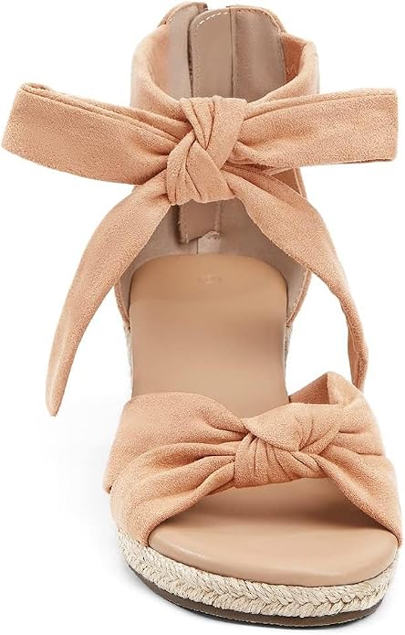 LAICIGO Womens Espadrilles Wedge Sandals Back Zipper Closure Open Toe Platform - Image 5