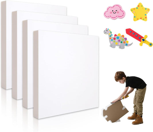 High Density XPS Foam Board,4 Pack 11.7x11.7x0.79in Polystyrene Craft Foam Sheets, Rigid and Easy to Shape,DIY Modeling Art Projects, Party Decoration, Foam Cosplay, Carve,Heat Insulation