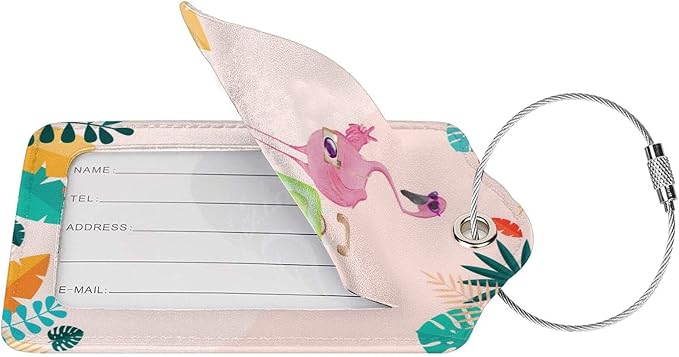 Flamingo 2 Pcs Luggage Tags, Privacy Cover Id Label - Image 2