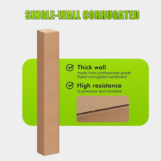 6x6x48 Inch Tall Corrugated Cardboard Boxes 15 Pack, Storage Box - Image 3