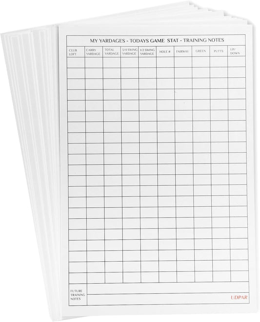 Golf Scorecard Holder (6 Colors - Premium Vegan Leather) | Yardage Book (4-Pack, Waterproof Stone Paper) | Scorecards (20-Pack White Cardstock) – Idea Gift for Golfers