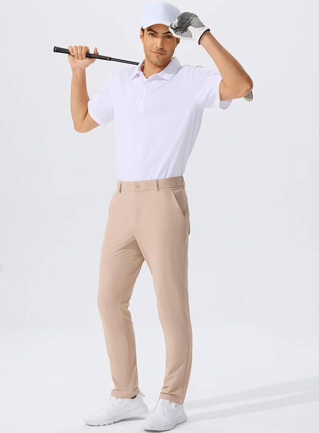 QPNGRP Men's Golf Pants 30"/32"/34" Inseam Lightweight Stretch Work Dress Pants - Image 2