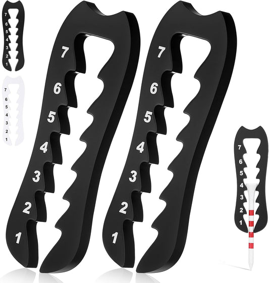 2 Pcs Golf Tee Height Adjuster Acrylic 7 Settings Adjustments Tee Height Positioner Golf Accessories Training Aid Setter for Consistent Swings for Indoor Outdoors