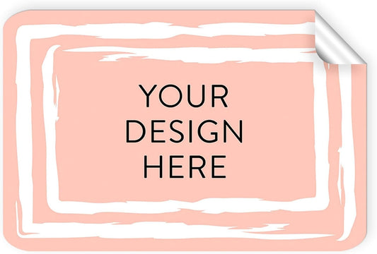 100 Custom Vinyl Stickers - Upload Your own Image, Text, Design, Logo - Personalized Logo Labels for Handmade, Packaging, Bottle, Jars, Candle, Brand Stickers (Peach, 5x3)