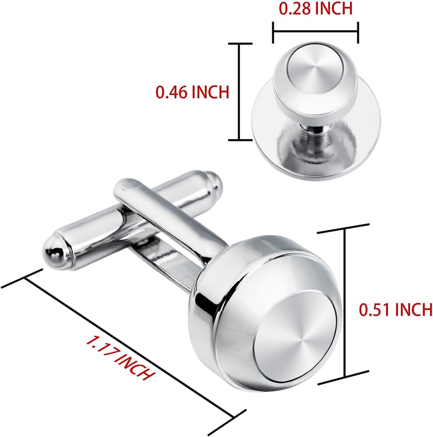 HAWSON Cufflinks and Studs for Men-Fashion Men Vintage Enamel Carbon Fiber Tuxedo Shirt Cufflinks and Studs Set for Regular Wedding Business Accessories