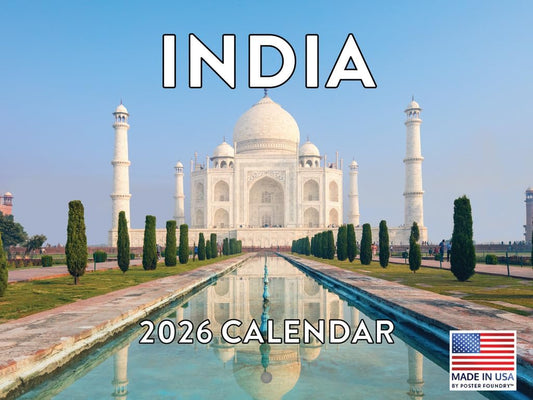 India Calendar 2026 Monthly Wall Calender 12 Month | American Made In The USA