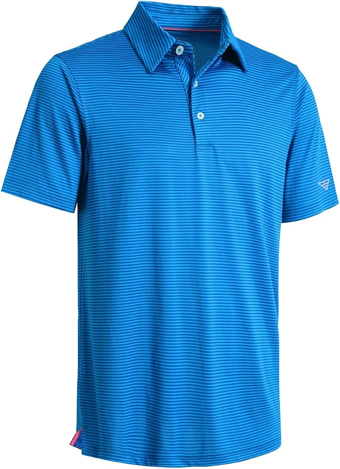 Golf Shirts for Men Dry Fit Short Sleeve Print Performance Moisture Wicking by MAELREG