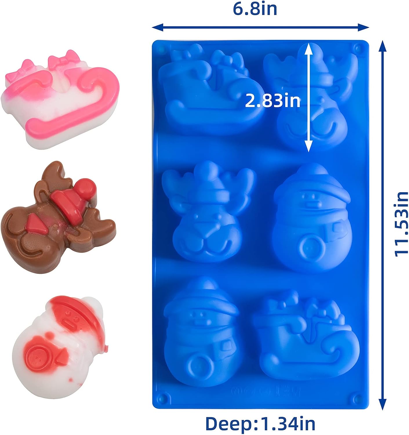 IHOMECOOKER 4PC Large Size Silicone Christmas Baking Mold Set Christmas Tree Snowflakes Snowman Cake Mold,bath bombs,Soap Mold Set