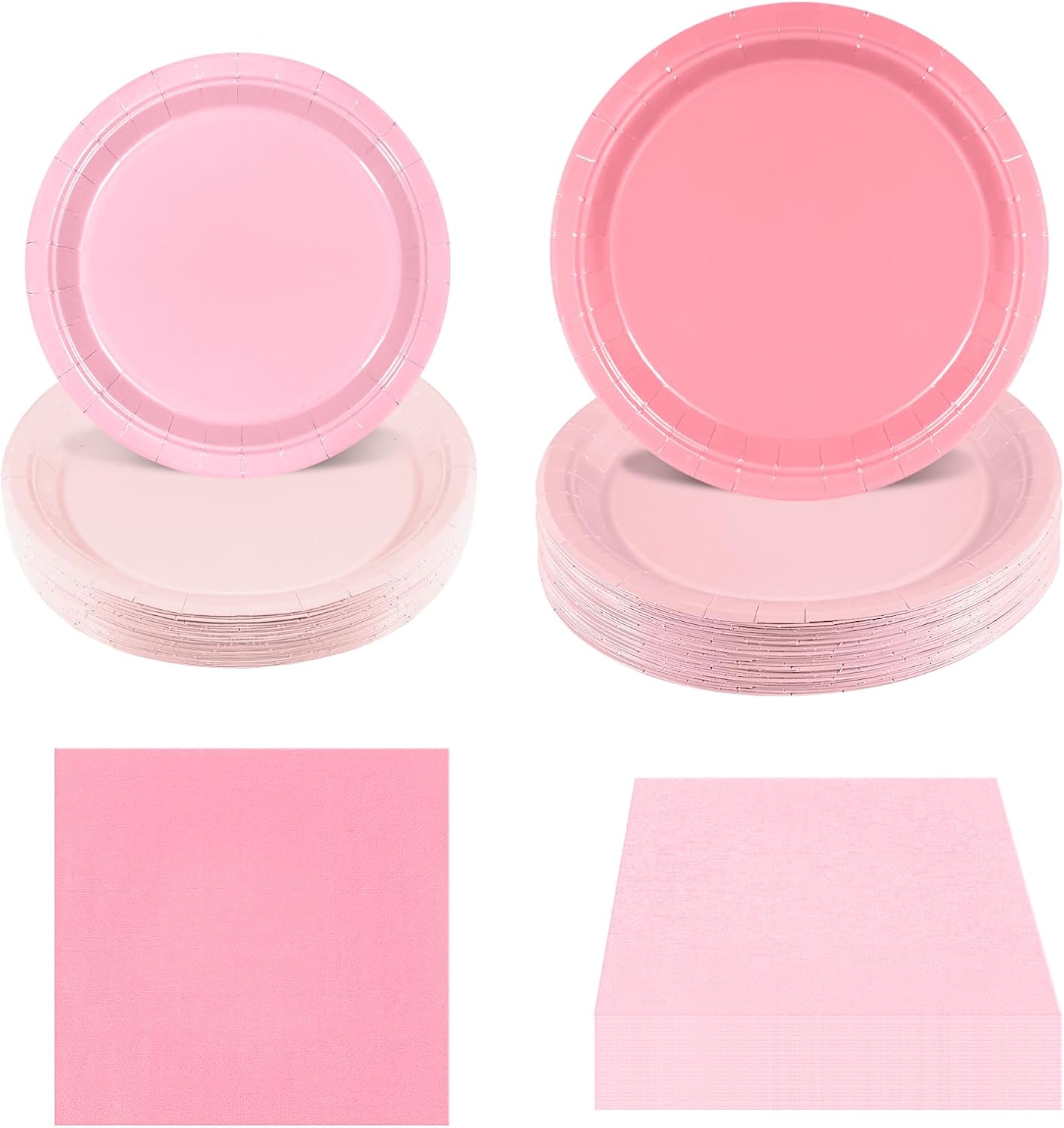 180Pcs Pink Paper Plates Party Supplies Boho Paper Plates and Napkins Serve 60 Disposable Tableware Set for Birthday Party Decorations Game Day Family School Holiday Sports Events