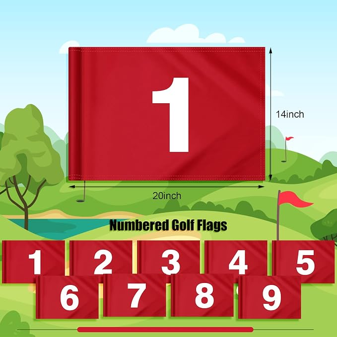 9 Pieces Large Numbered Golf Flags - Image 3