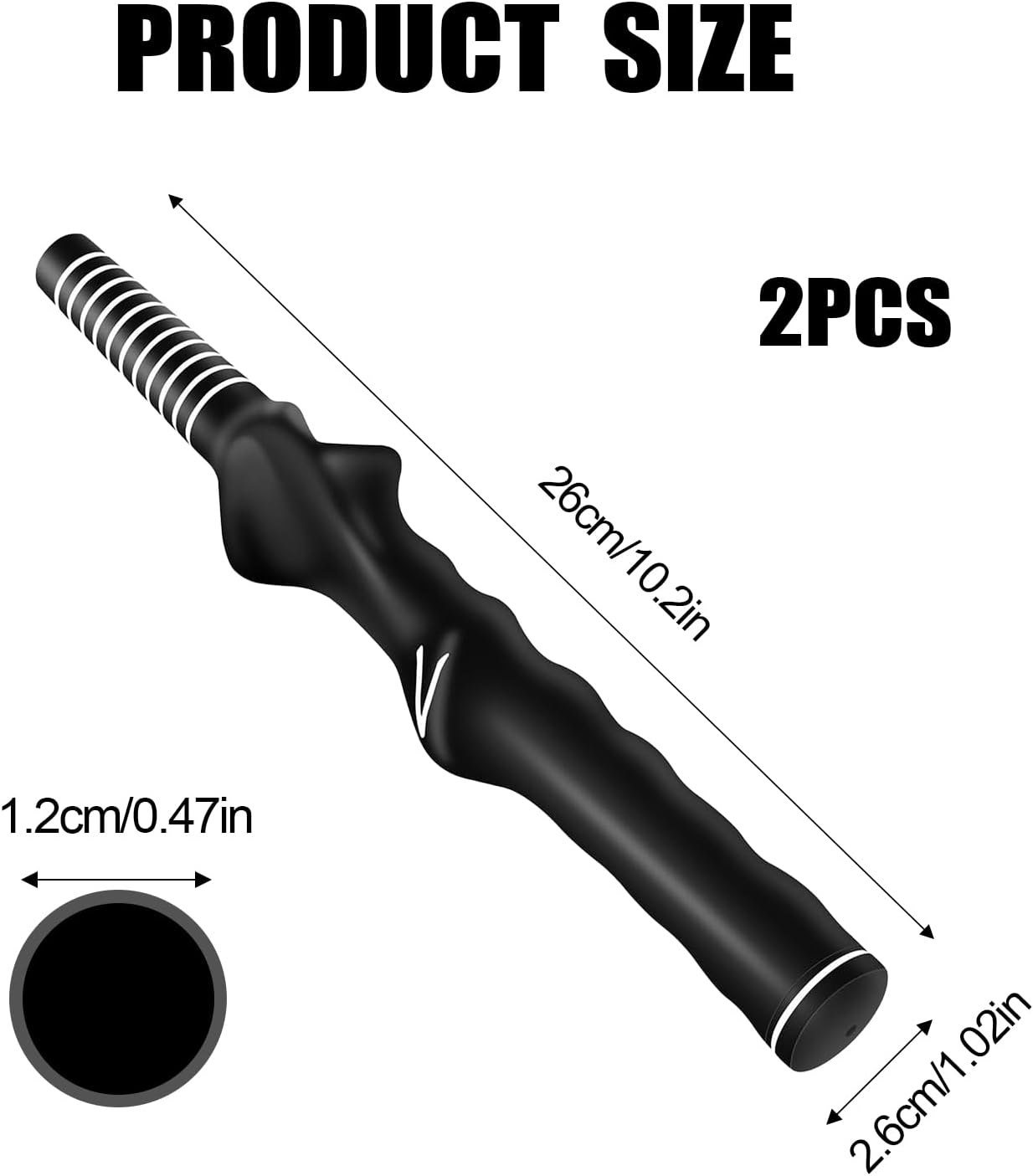 2 PCS Golf Grip Trainer, Molded Golf Grip Trainer, Anti-Slip Design, for Improved Hand Positioning, Suitable for Men and Women, Beginners, Amateurs and Professionals (Black)