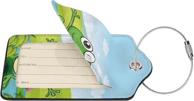 2 Pcs Smiling Frogs Theme Luggage Tags - Image 3