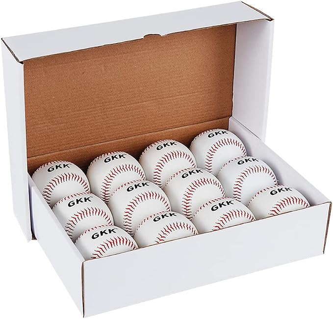 GKK Baseball 12 Pack Balls Training Baseballs 9 inch TeeBall Safety Baseballs by GKKSPORT