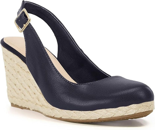 Womens Espadrilles Wedge Sandals Closed Toe Slingback Wedges Pumps Platform by Lvemas