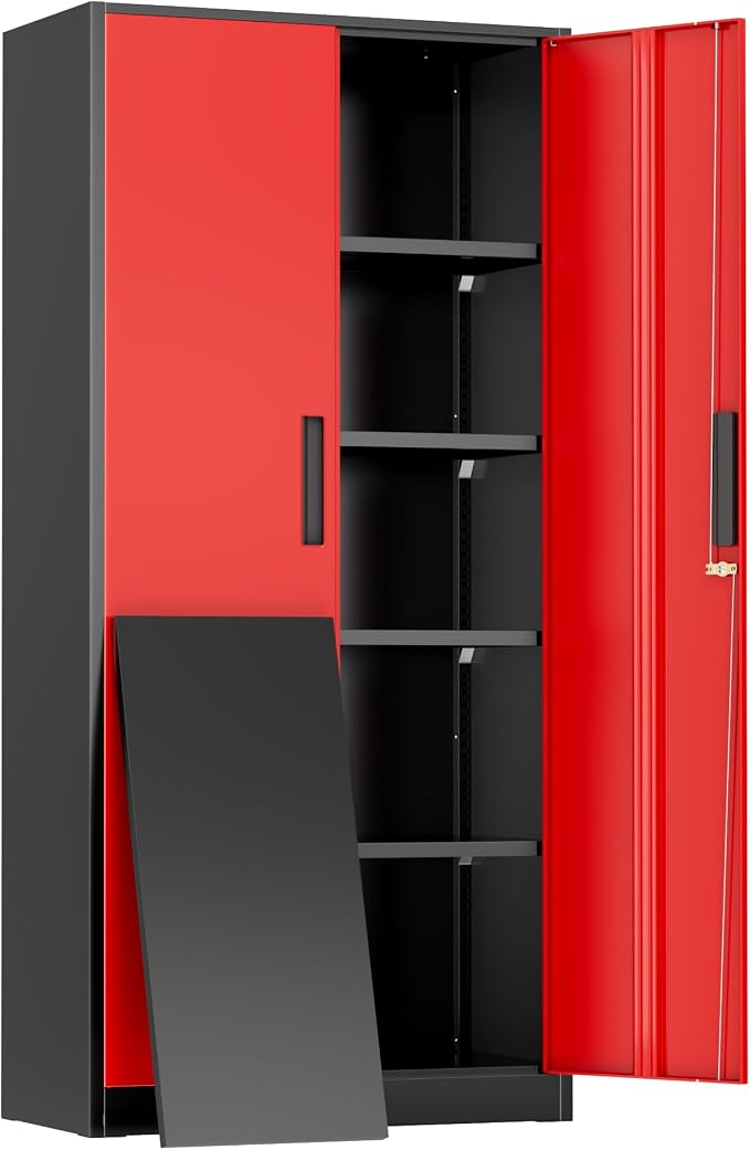 Greenvelly Metal Garage Storage Cabinet, Tall Cabinets by Greenvelly