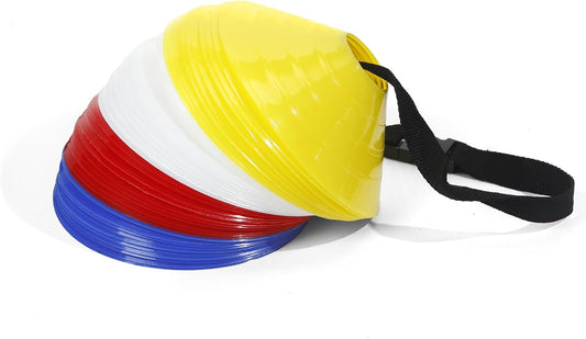 GSi Sports Cones | 40 Pack Training Cones with Strap for Agility Drills, Soccer, and Sports Practice and Shapes