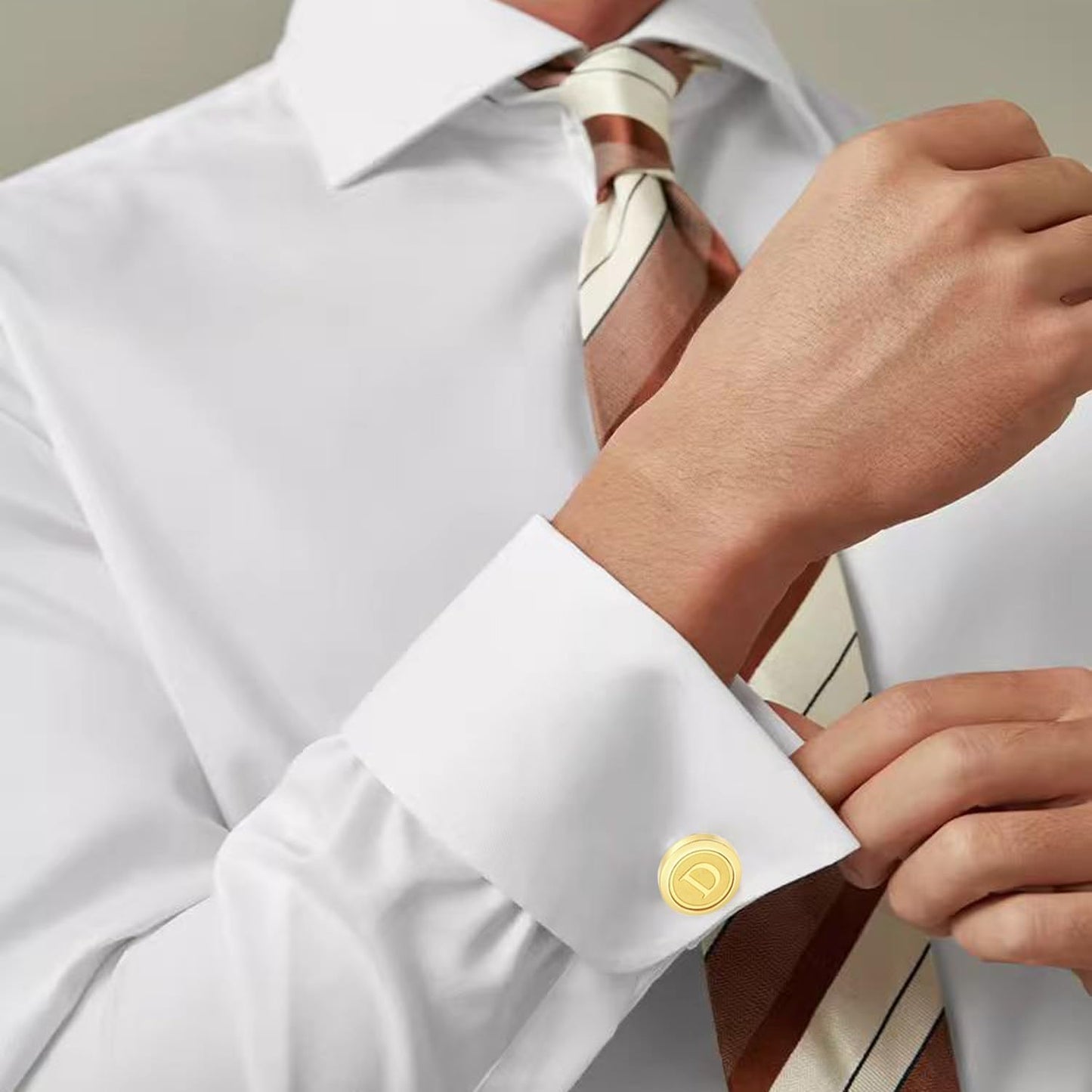 GWD Initial Cufflinks for Men Classic Cuff links Mens Letter Shirts CuffLinks Wedding Gift