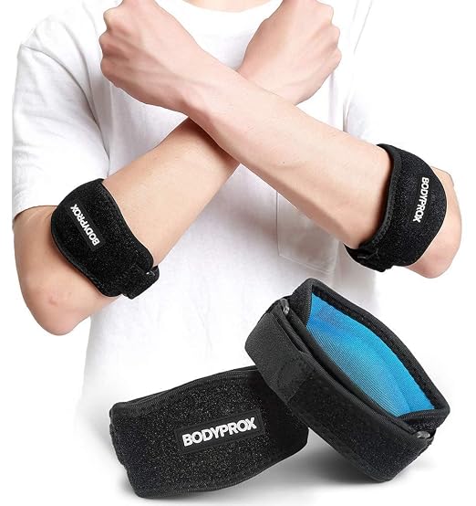 Bodyprox Elbow Brace 2 Pack for Tennis & Golfer's Elbow Pain Relief by BODYPROX