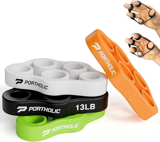 4 Pack Hand Exerciser Grip Strengthener, Finger Stretcher Hand Grip Resistance by PORTHOLIC