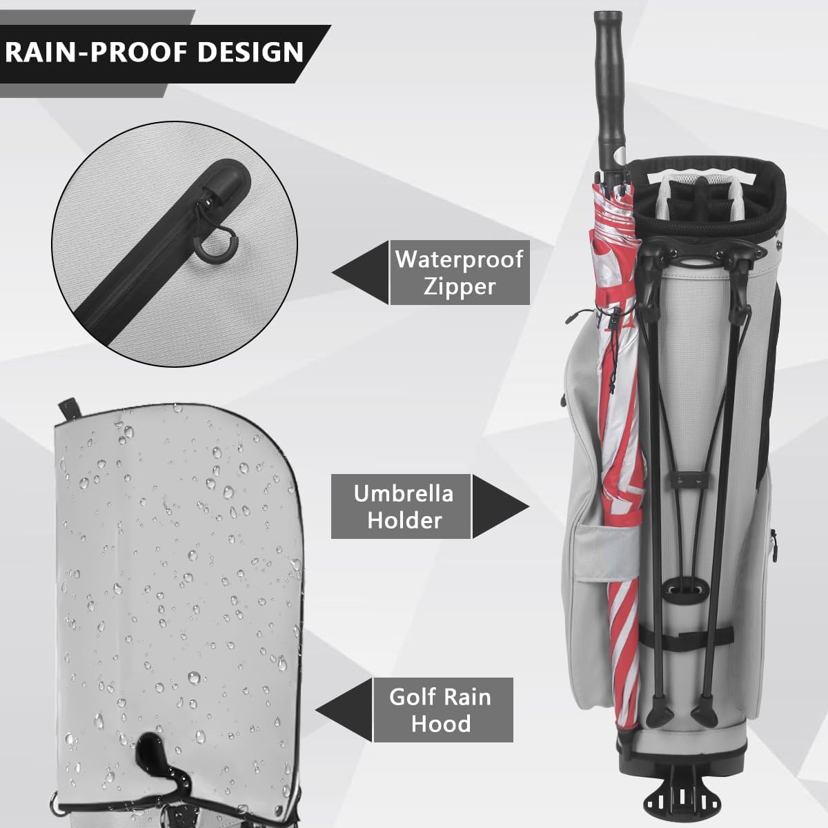 14-Way Golf Stand Bag, Lightweight Golf Bag with Stand for Men and Women